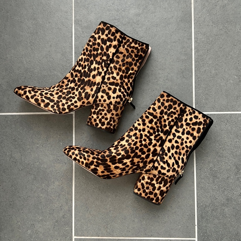 *NEVER WORN* J Crew Leopard Print Booties, Size 10